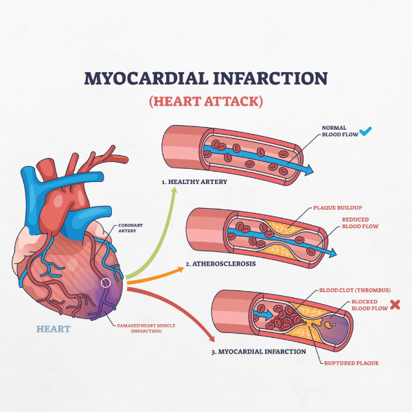 myocardial infarction graphic, silent heart attack symptoms